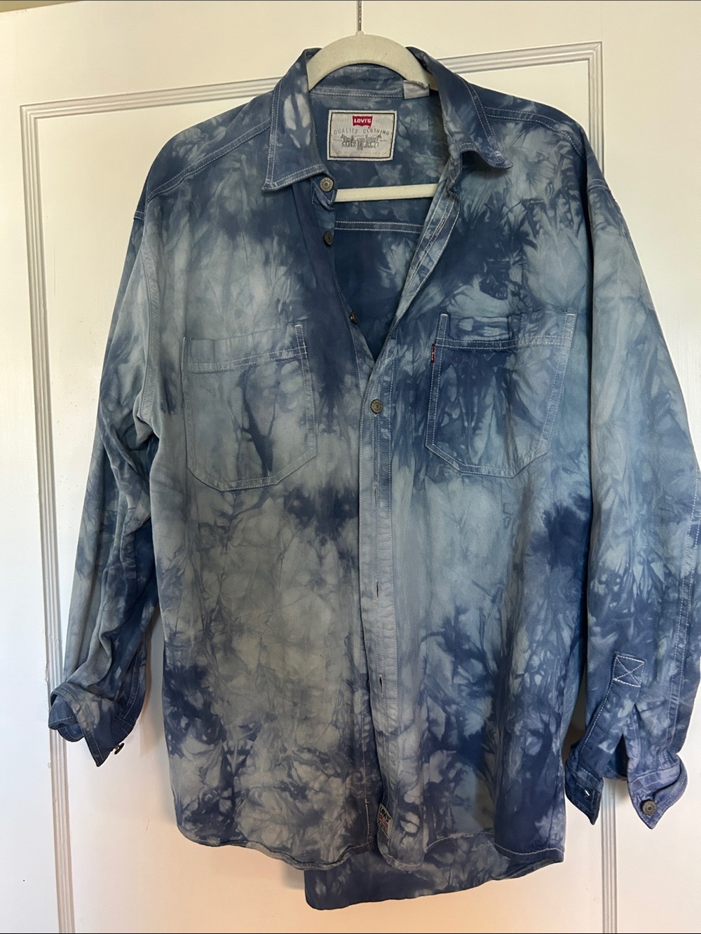Levi's Indigo Tie-Dye Button Front Shirt
